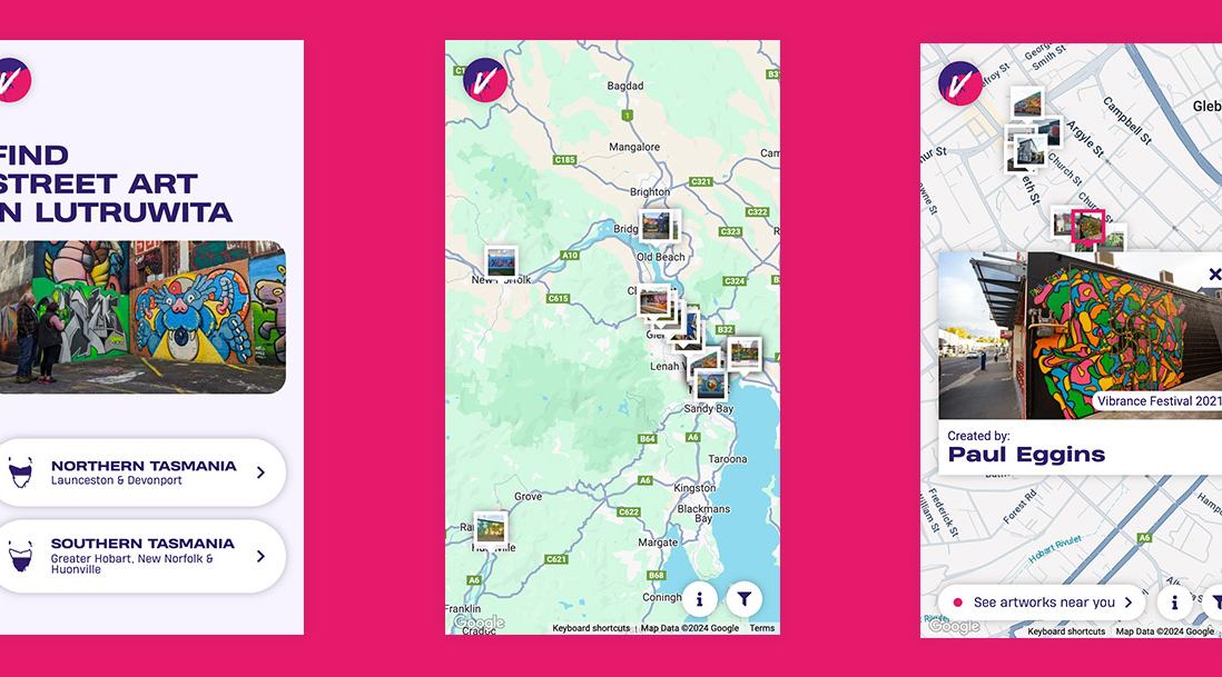 Vibrance street art map screenshots